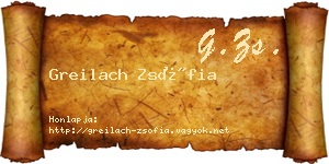 Greilach Zsófia névjegykártya